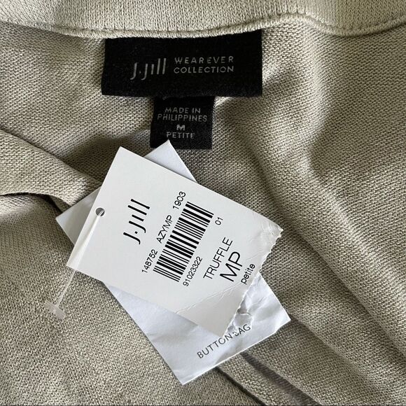 NWT J.Jill Taupe Knit Cardigan - Picture 3 of 5